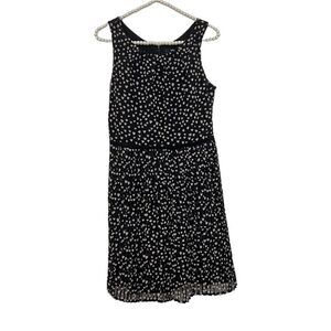 GAP Black Sleeveless Heart Pattern Pleated Skirt Women’s Valentines Dress Size 6